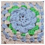 Vintage Crocheted Granny Square Afghan