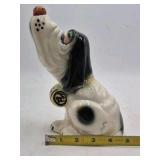 Vintage Ceramic Booze Hound Dog Figurine – Howling Basset with Barrel