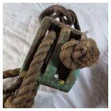 Vintage Block and Tackle Pulley System