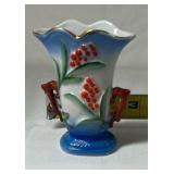 Occupied Japan Porcelain Vase – Blue Rim with Berry Branches