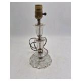 Pair of Vintage Cut Crystal Boudoir Lamps – Scalloped Bases with Prisms