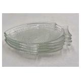 Vintage Glass Fish Plates – Textured Scale Design