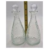 Vintage Clear Glass Decanter Set