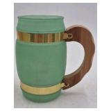 Vintage Siesta Ware Glass Steins – Multi-Color with Wood Handles