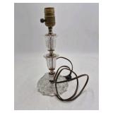 Pair of Vintage Cut Crystal Boudoir Lamps – Scalloped Bases with Prisms