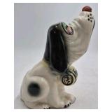 Vintage Ceramic Booze Hound Dog Figurine – Howling Basset with Barrel