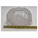 Vintage Clear Cut Glass Bowl – Pinwheel and Diamond Pattern