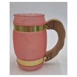 Vintage Siesta Ware Glass Steins – Multi-Color with Wood Handles