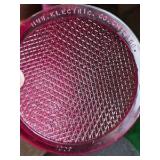 Vintage Hub Electric Co Chicago Red Glass Lens Covers – Textured Pattern