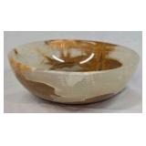 Polished Onyx Bowl – Honey Amber Veins