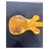 Carved Wooden Guitar Wall Hanging
