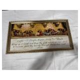 Framed Last Supper Prayer Art