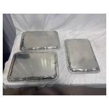 Set of 3 Silver-Colored Trays