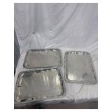 Set of 3 Silver-Colored Trays