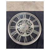 Metallic Roman Numeral Wall Clock