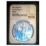 MS70 2021 Type 1 Heraldic American Silver Eagle