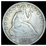 1858-P Seated Liberty Half Dollar, VG