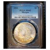 1921-P MS62 Morgan Silver Dollar, Nice Coin, Excellent Case