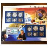 1964 P & D Mint Sets in Near New Original Display with New York Stamp