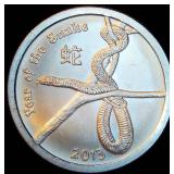 2013 1oz .999 Silver Round, Year of the Dragon, Tougher Find