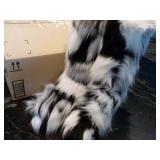 Black, Gray and White Fur Lined Boo...