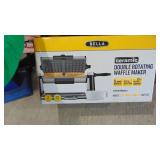 NIB Ceramic Double Rotating Waffle Iron