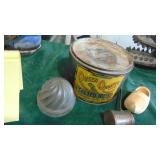 Queen Quality Nuts Tin, Mold, Copper Dippe and Wooden Shoe