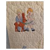 Vintage Nursery Rhyme Themed Baby Quilt