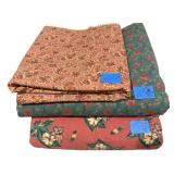 High Quality Fabric - 3 Large Pieces - Corals & Greens