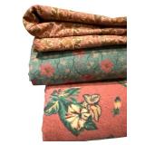 High Quality Fabric - 3 Large Pieces - Corals & Greens