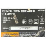 Ironton Heavy-Duty Demolition Breaker Hammer, 2000 BPM, 110V, 15 Amps #4972843 Msrp $399.99