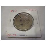 1923-S PEACE SILVER DOLLAR COIN