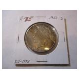 1923-S PEACE SILVER DOLLAR COIN