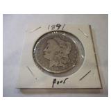 1891 MORGAN SILVER DOLLAR COIN