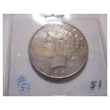 1923 PEACE SILVER DOLLAR COIN
