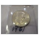 1961 FRANKLIN SILVER HALF DOLLAR