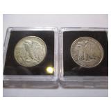 2 WALKING LIBERTY HALF DOLLARS