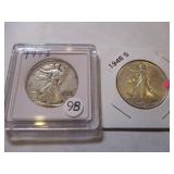 1942 & 1946-S WALKING LIBERTY HALF DOLLARS