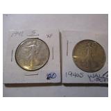 1942-S & 1940-S WALKING LIBERTY HALF DOLLARS