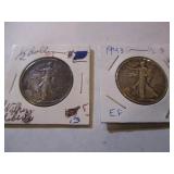 1943 & 1943 WALKING LIBERTY HALF DOLLARS