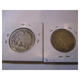 1917 & 1946-S WALKING LIBERTY HALF DOLLARS