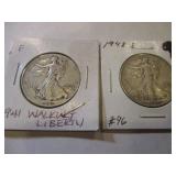 1941 & 1942-S WALKING LIBERTY HALF DOLLARS