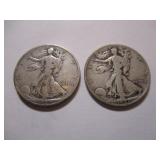 1929 & 1929 WALKING LIBERTY HALF DOLLARS