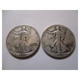1942 & 1942 WALKING LIBERTY HALF DOLLARS