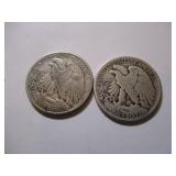 1942 & 1942 WALKING LIBERTY HALF DOLLARS