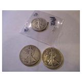 1929,1941 & 1942 WALKING LIBERTY HALF DOLLARS