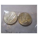 2 1964 EISENHOWER 1/2 DOLLARS