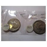 52,53,54-D,57 & 58-D WASHINGTON QUARTERS