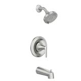 MOEN Findlay Single-Handle 6-Spray Tub and Shower Faucet in Spot Resist Brushed Nickel (Valve Included)