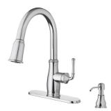 Glacier Bay Kagan Chrome 15 in. H Pull Down Sprayer Kitchen Faucet with 360° Swivel Spout